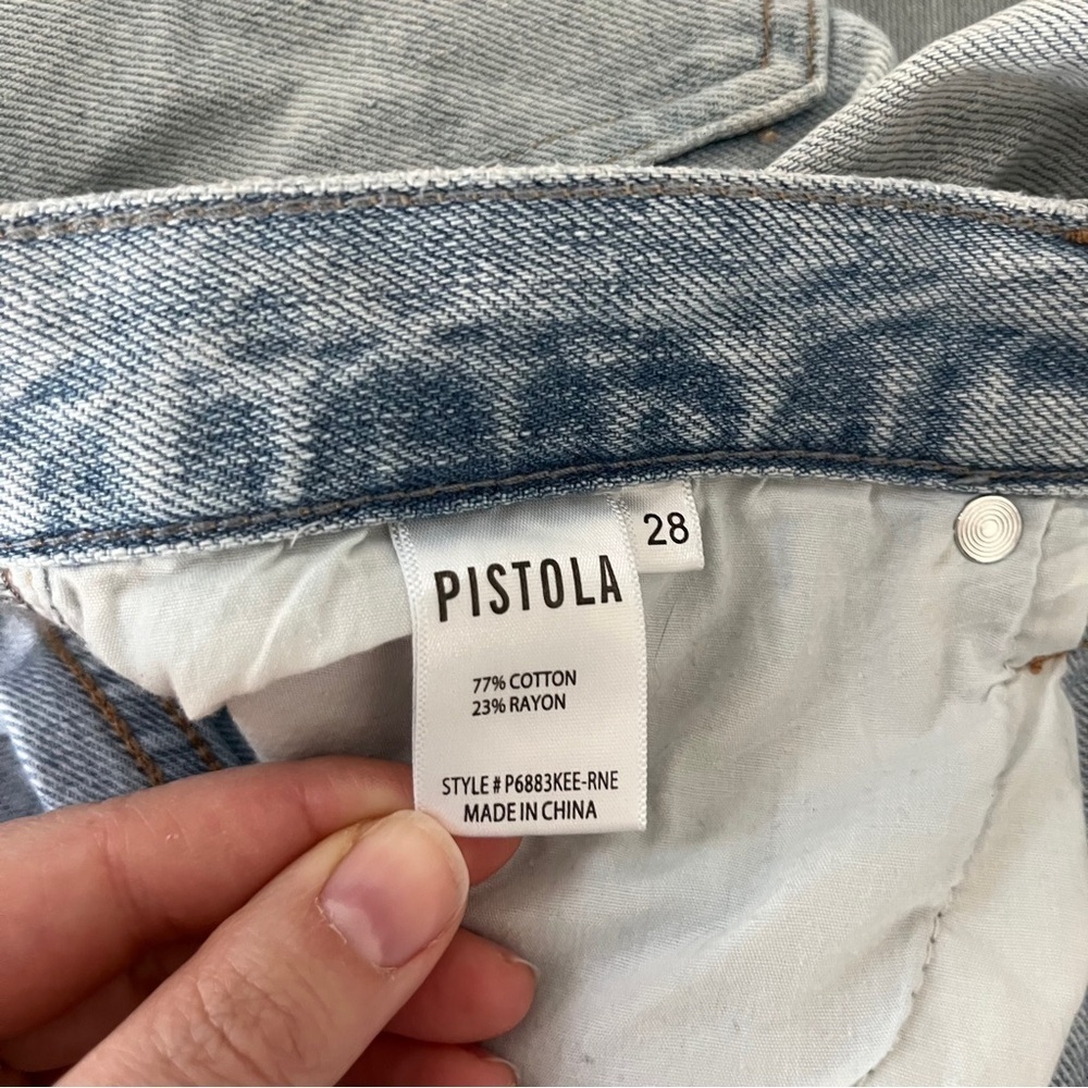 Pistola Charlie High Rise Straight Jeans Button Fly Light Wash Size 28 - Picture 10 of 13